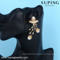 94936 europe artificial elegant design gold diamond pearl earring jewelry for party